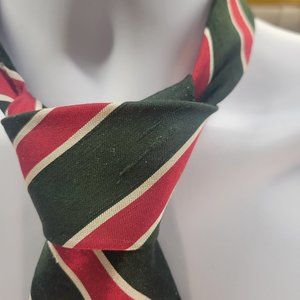 VINTAGE PRIDE OF ENGLAND TIE 100% SILK NECKTIE RED & GREEN STRIPED
